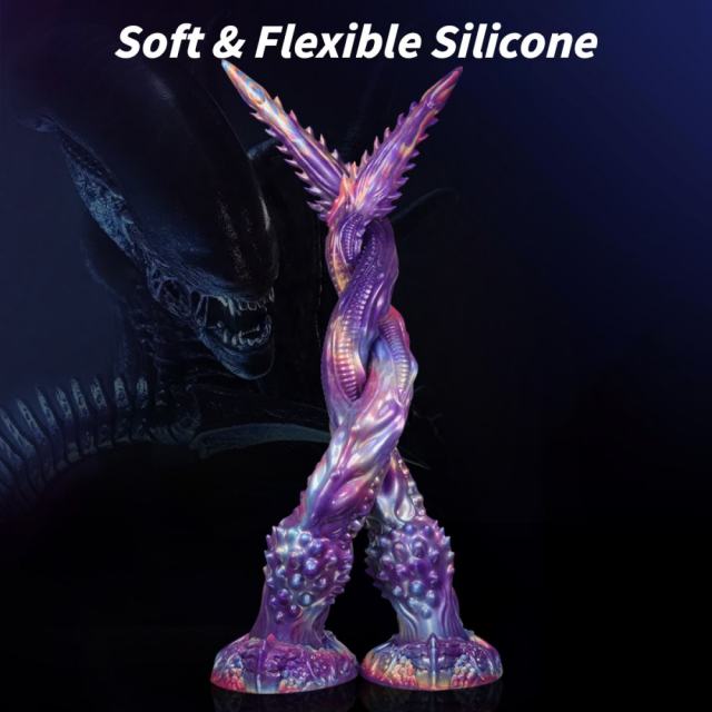 Extra - Long Dragon - Scaled Silicone Anal Plug and Monster Dildo