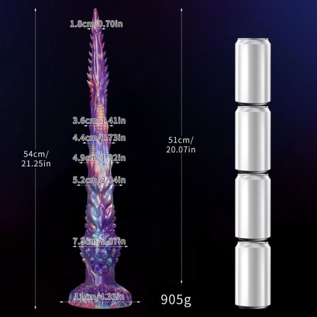 Extra - Long Dragon - Scaled Silicone Anal Plug and Monster Dildo