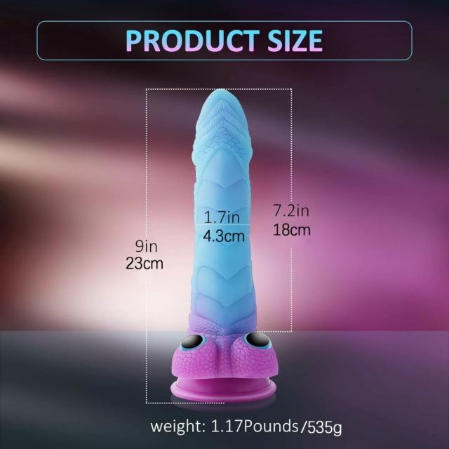 Glow-in-the-Dark Alien-Shaped Silicone Dildo with Suction Cup and Eyes