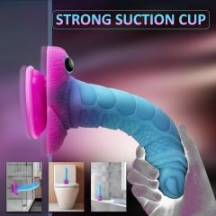 Glow-in-the-Dark Alien-Shaped Silicone Dildo with Suction Cup and Eyes