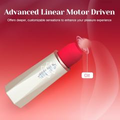 9-Mode Rechargeable Red & White Silicone Clitoral Sucking Vibrator with Magnetic USB Charging
