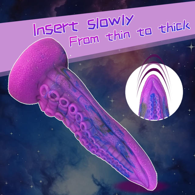 7.87'' Octopus-Shaped Dildo Silicone Plug with Strong Suction Cup