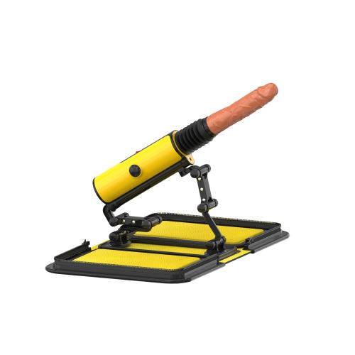 Thrusting, Vibrating & Heating Sex Machine in a Yellow Bag with Remote Control