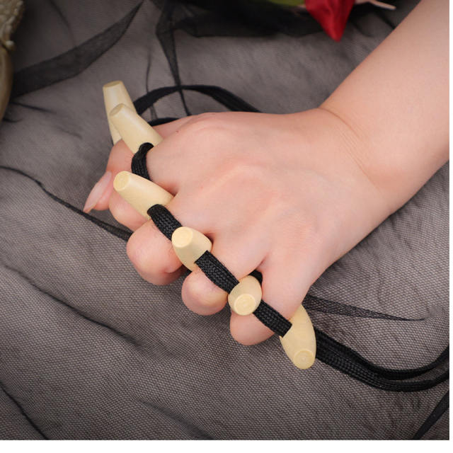 Wooden Finger Clip with Nylon Strap