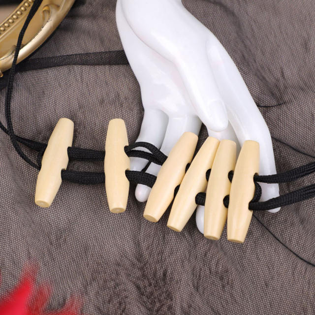 Wooden Finger Clip with Nylon Strap