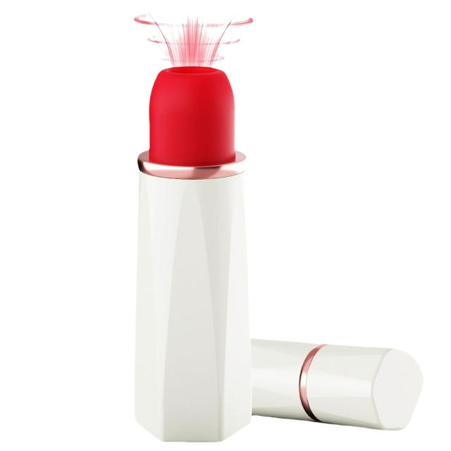 9-Mode Rechargeable Red & White Silicone Clitoral Sucking Vibrator with Magnetic USB Charging