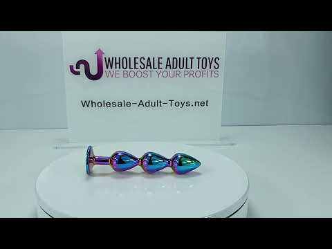 Iridescent Metal Anal Beads Butt Plug with Luxury Jewelry Design