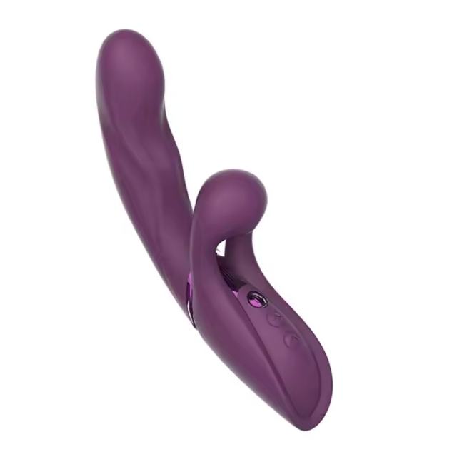Dark Purple Color 10-Speed Silicone Vibrator with Tapping Function