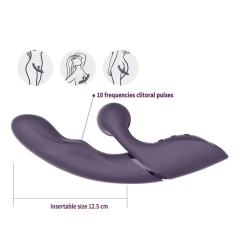 Dark Purple Color 10-Speed Silicone Vibrator with Tapping Function