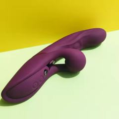Dark Purple Color 10-Speed Silicone Vibrator with Tapping Function
