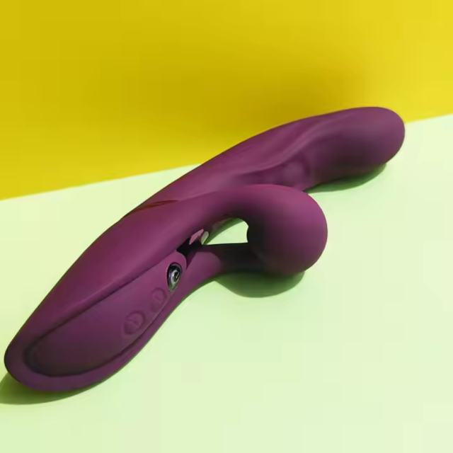 Dark Purple Color 10-Speed Silicone Vibrator with Tapping Function