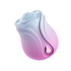 5-Speed Rechargeable Silicone Rose Clitoral Vibrator with Tapping Function