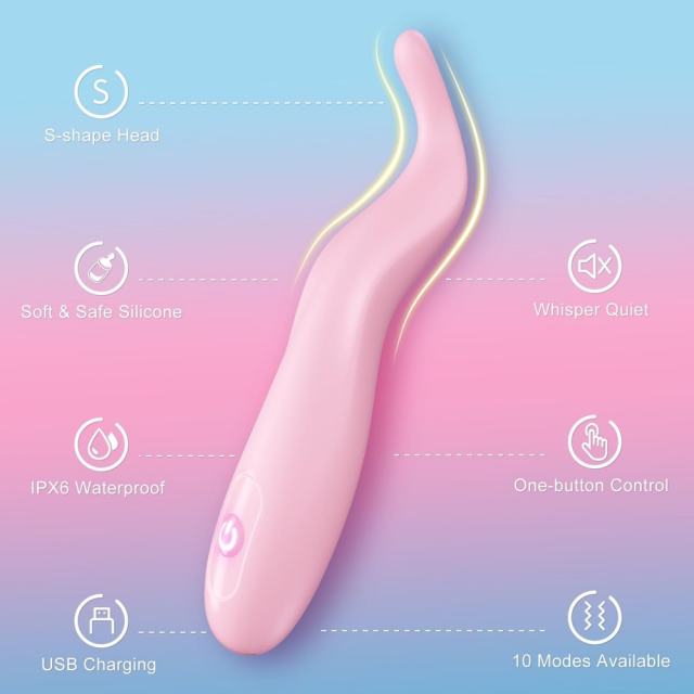 10-Mode Pink Rechargeable Waterproof Silicone Tongue Vibrator