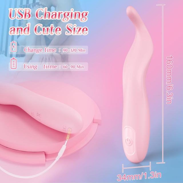 10-Mode Pink Rechargeable Waterproof Silicone Tongue Vibrator