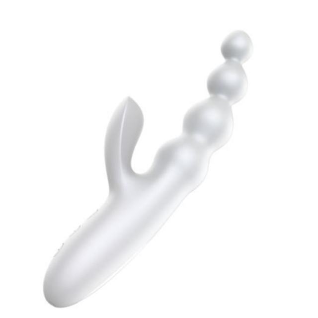 10-Mode Rechargeable Silicone G-Spot Vibrator with Anal Beads