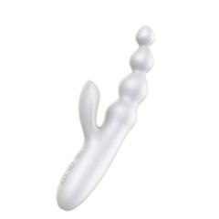 10-Mode Rechargeable Silicone G-Spot Vibrator with Anal Beads