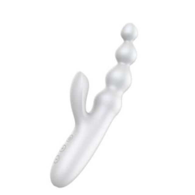 10-Mode Rechargeable Silicone G-Spot Vibrator with Anal Beads