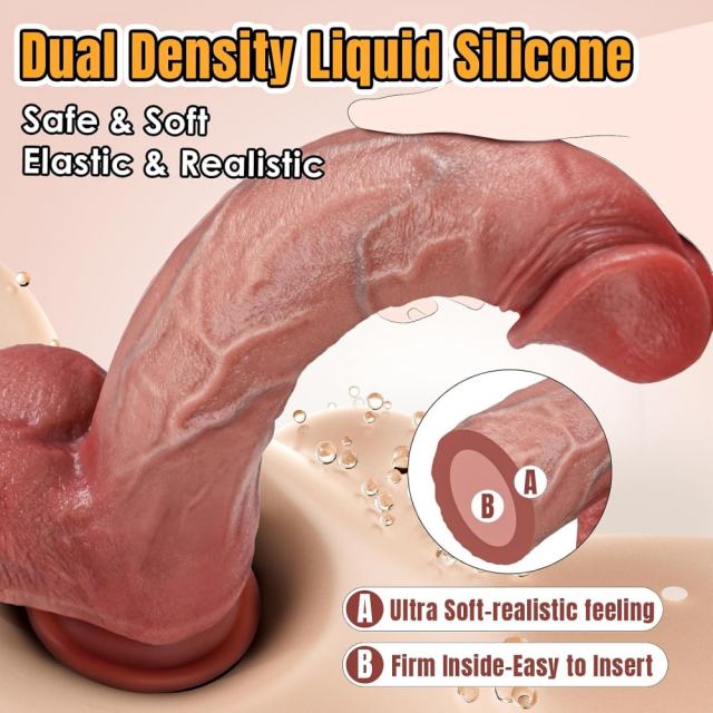 11.03'' Huge Flesh Silicone Realistic Dildo with Balsl and Strong Suction Cup
