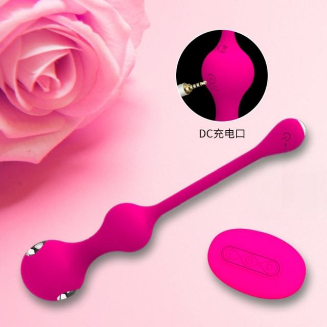 10-Speed Electroshock Rechargeable Magenta Silicone Ben Wa Ball Set with Remote Controlled