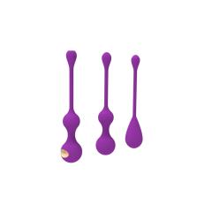 10-Speed Electroshock Rechargeable Magenta Silicone Ben Wa Ball Set with Remote Controlled
