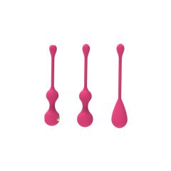 10-Speed Electroshock Rechargeable Magenta Silicone Ben Wa Ball Set with Remote Controlled