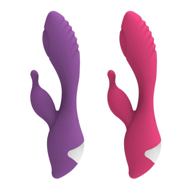 10-Speed Purple/Magenta Color Rechargeable Silicone Vibrator with Tapping Function