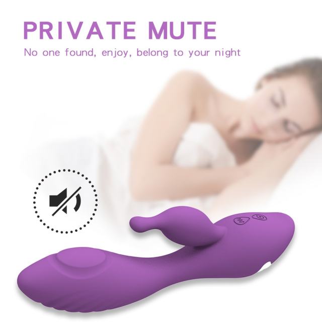 10-Speed Purple/Magenta Color Rechargeable Silicone Vibrator with Tapping Function