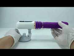 Customizable 8-Speed Rechargeable Purple Silicone Thrusting Sex Machine with Strong Suction Cup