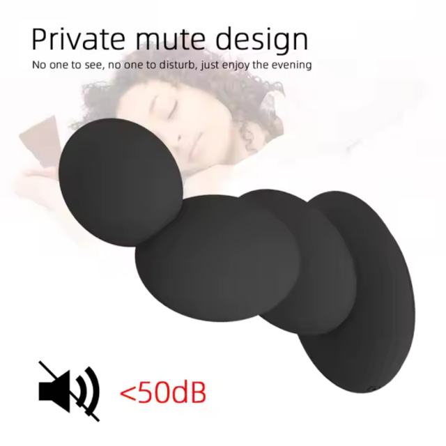 Black 10-Speed Rechargeable Rotating Silicone Vibrating Anal Plug with Remote Control