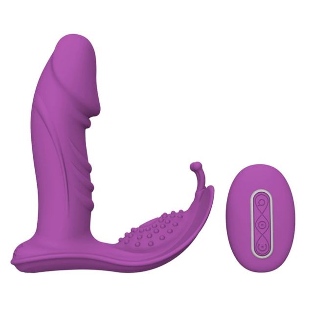 7-Speed Rechargeable Silicone Finger-like Motion & Vibrating Remote-Controlled Anal Vibrator Prostate Massager