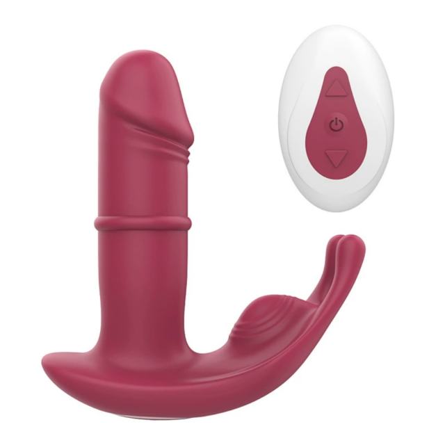 10-Speed Rechargeable Silicone Beaded Up-and-Down Motion & Vibrating Remote-Controlled Anal Vibrator Prostate Massager