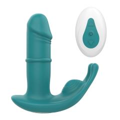10-Speed Rechargeable Silicone Beaded Up-and-Down Motion & Vibrating Remote-Controlled Anal Vibrator Prostate Massager