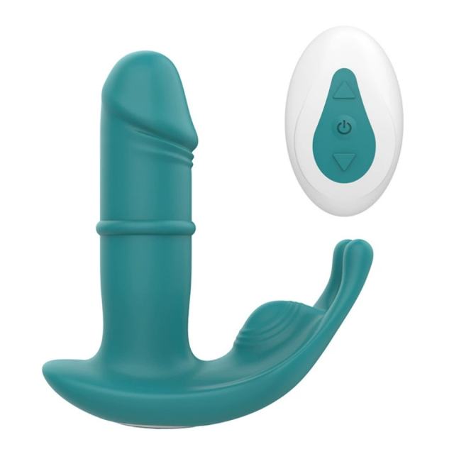 10-Speed Rechargeable Silicone Beaded Up-and-Down Motion & Vibrating Remote-Controlled Anal Vibrator Prostate Massager