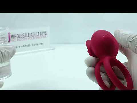 9-Mode App-Controlled Red Vibrating Cock Ring with Vibrating Tongue
