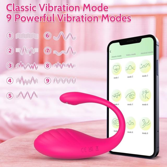 9-Speed Magenta Remote-Controlled and App-Controlled Rechargeable Silicone Vibrator