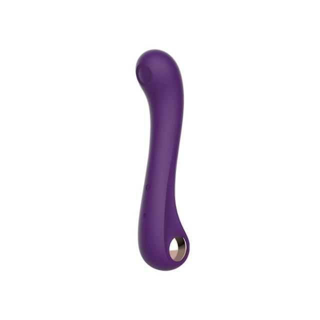 5-Speed Yellow Rechargeable Silicone Massager with Tapping and Heating Function
