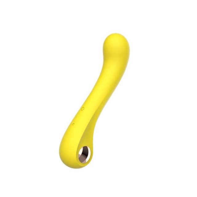 10-Speed Yellow Rechargeable Silicone Vibrator with Heating Function