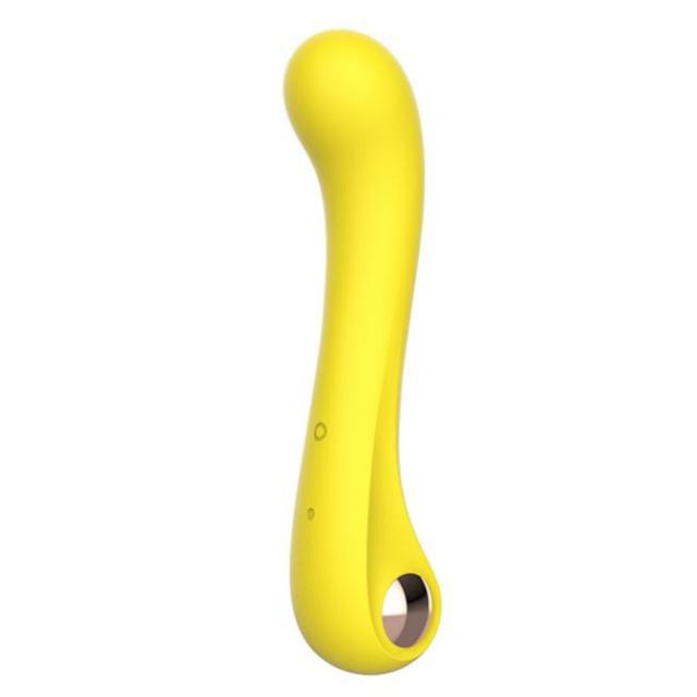 10-Speed Yellow Rechargeable Silicone Vibrator with Heating Function