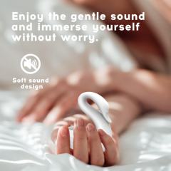 10-Mode Rechargeable White Silicone Swan-Shaped Vibrator with Sucking and Tapping