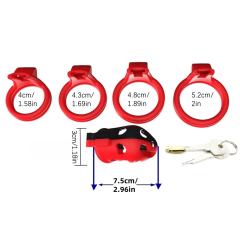 Customizable Black & Red ABS Male Chastity Cage