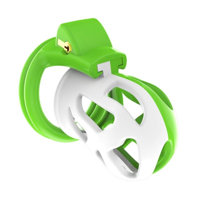 White & Green ABS Male Chastity Cage
