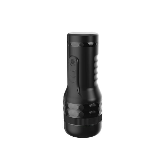 Vibrating Rechargeable Silicone Male Masturbator with Adjustable Channel Size