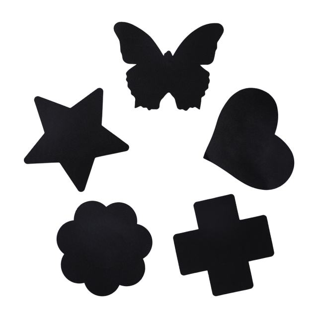 10-Piece Black Cloth Nipple Pasties Set – Soft and Reusable for Party or Lingerie Use