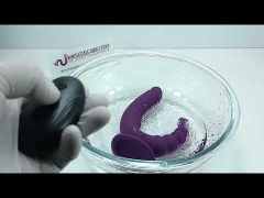 Customizable 10-Mode Rechargeable Dual-Ended Dark Purple Dildo Vibrator with Anal Beads and Remote Controlled