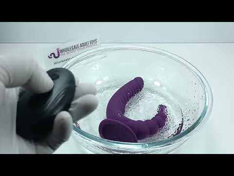 Customizable 10-Mode Rechargeable Dual-Ended Dark Purple Dildo Vibrator with Anal Beads and Remote Controlled