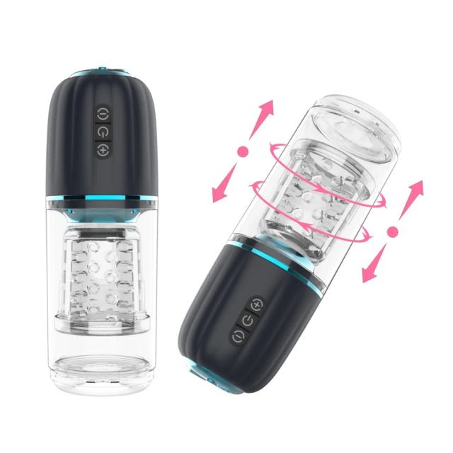 7-Speed Thrusting & Rotating Rechargeable Male Masturbator with Base