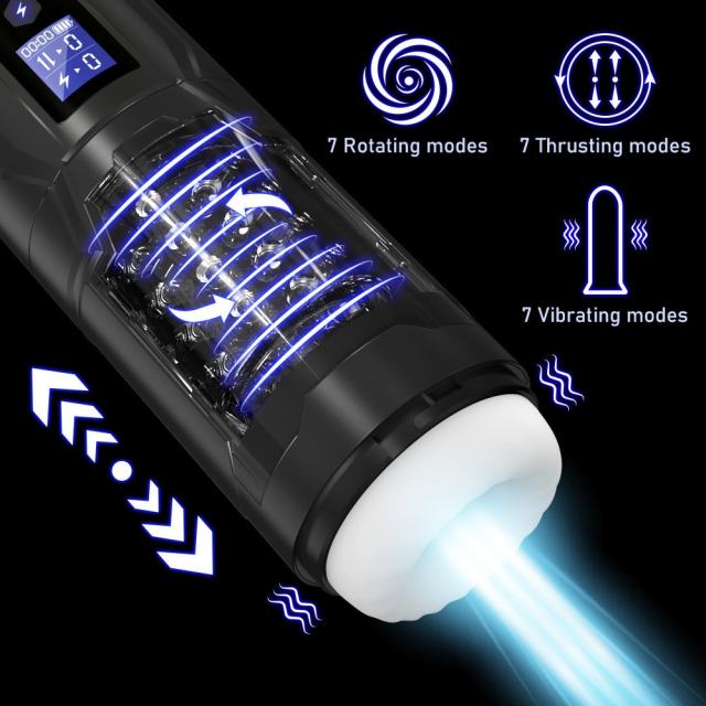 7-Speed Vibrating & Rotating Rechargeable Waterproof Male Masturbator