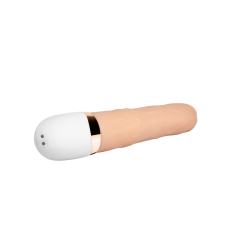 Flesh Color 8-Mod Silicone Rechargeable Rabbit Vibrator with Thrusting and Heating Function