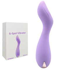 4.65'' 10-Mode Purple Rechargeable Waterproof Silicone G-Spot Vibrator
