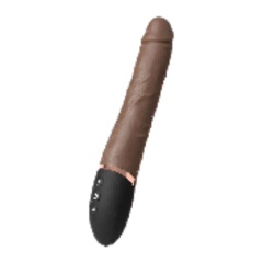 Dark Brown Color 8-Mod Silicone Rechargeable Rabbit Vibrator with Thrusting and Heating Function